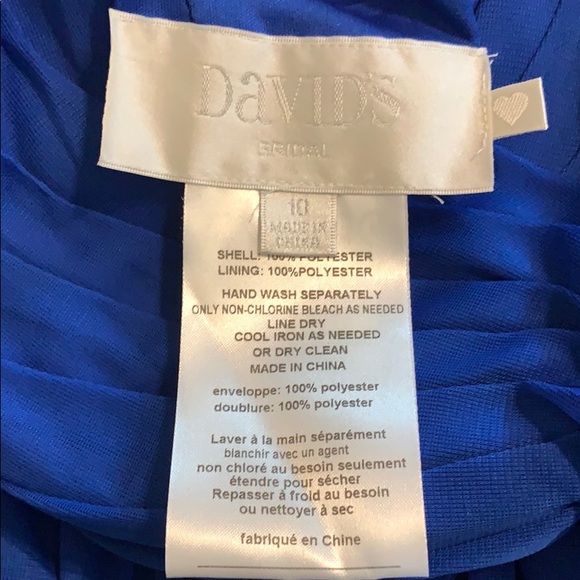 Blue polyester long gown - Picture 4 of 4